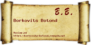 Borkovits Botond névjegykártya