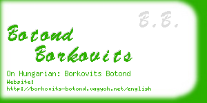 botond borkovits business card
